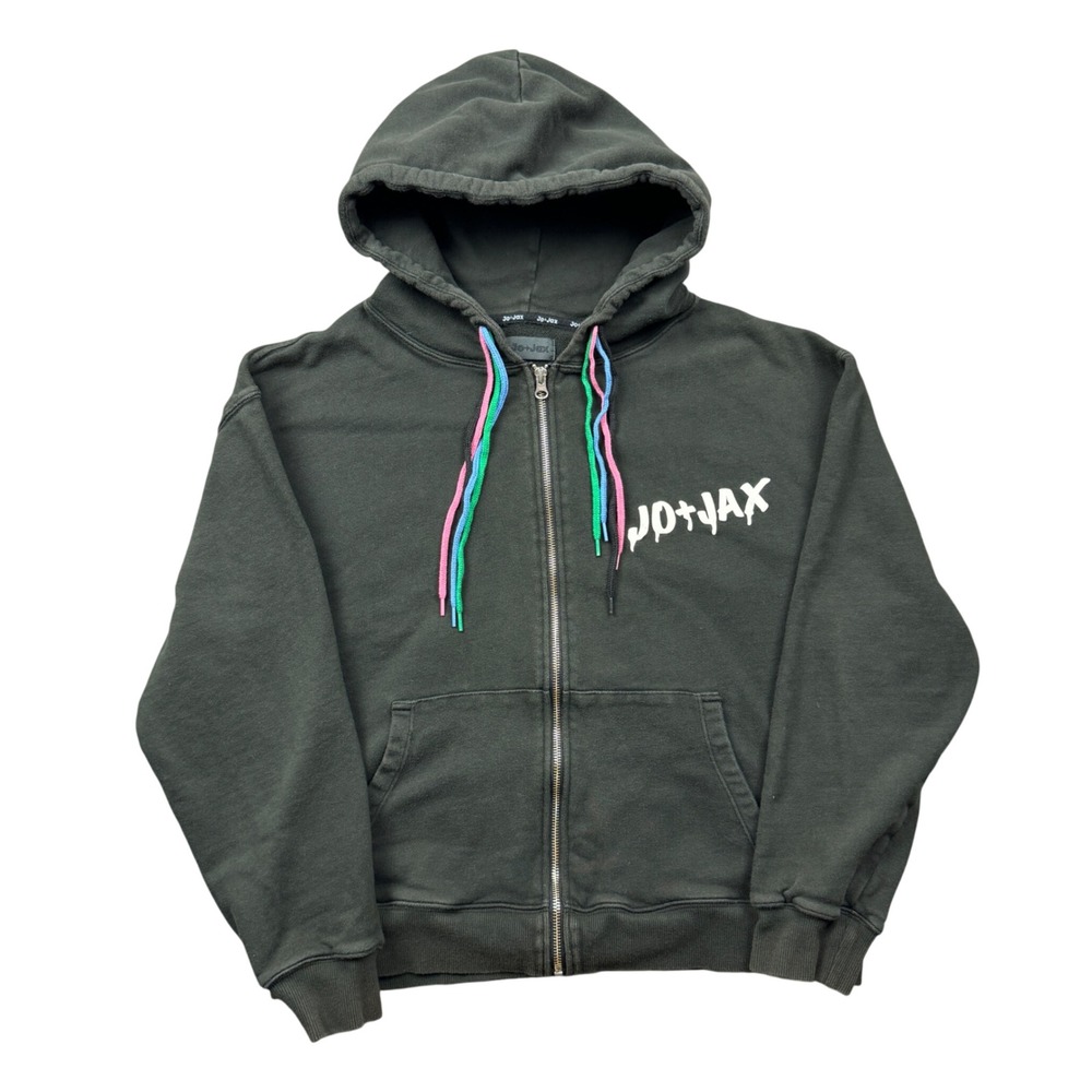 Jo+Jax Womens XS Gray Lean With It Rock With It Zip Up Graphic Hoodie Dance